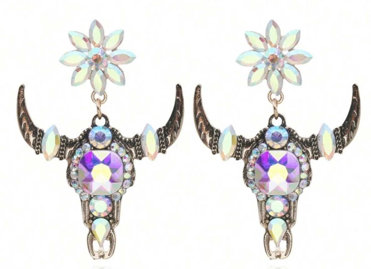 Crystal Bull Earrings