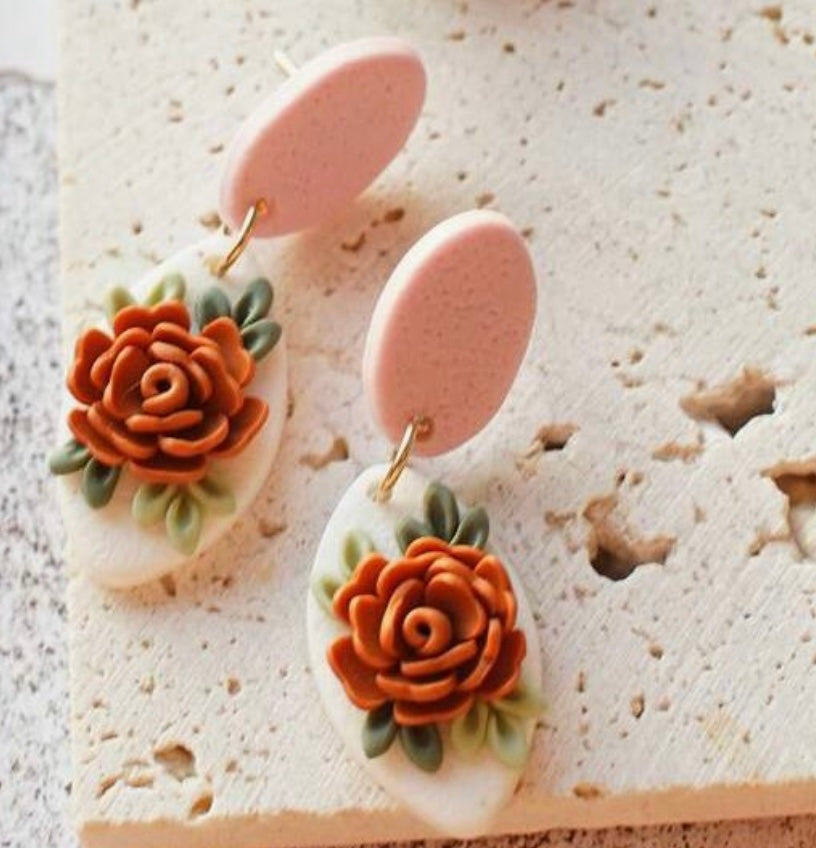 Clay Flower Earrings