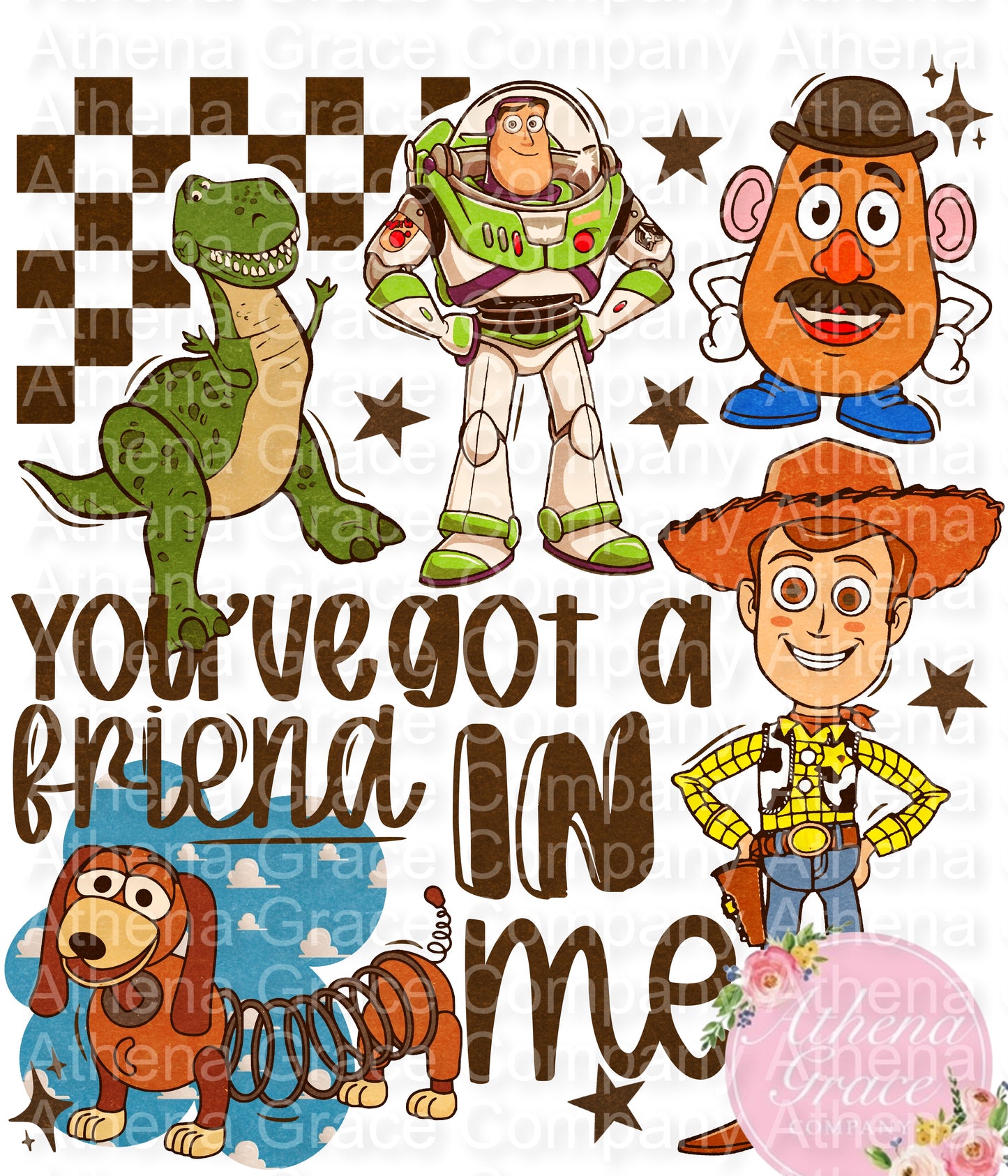 Friend In Me Brown Font DTF
