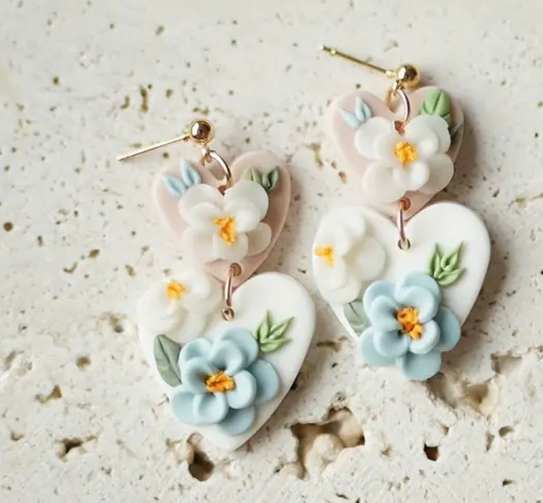 Heart Flower Earrings
