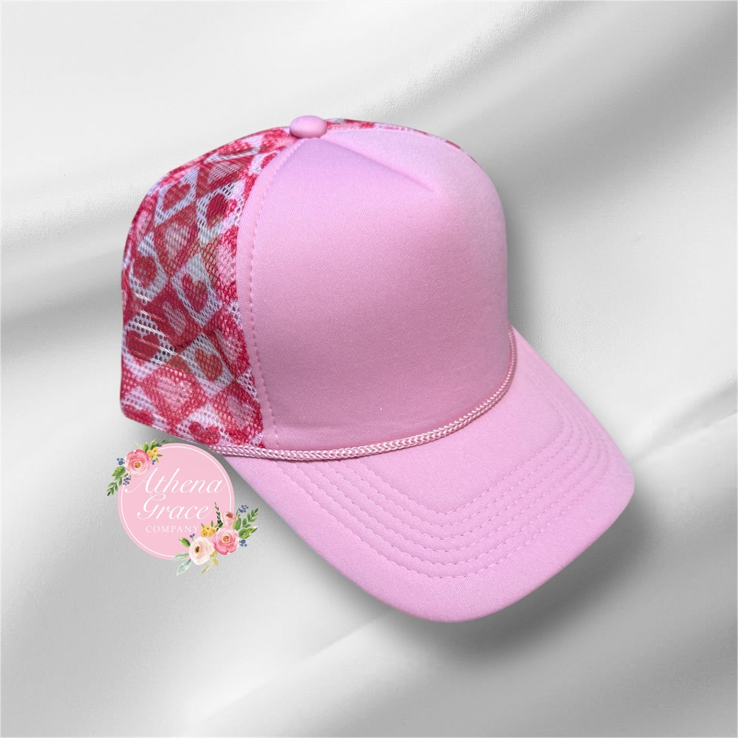 Pink Heart Mesh Hat