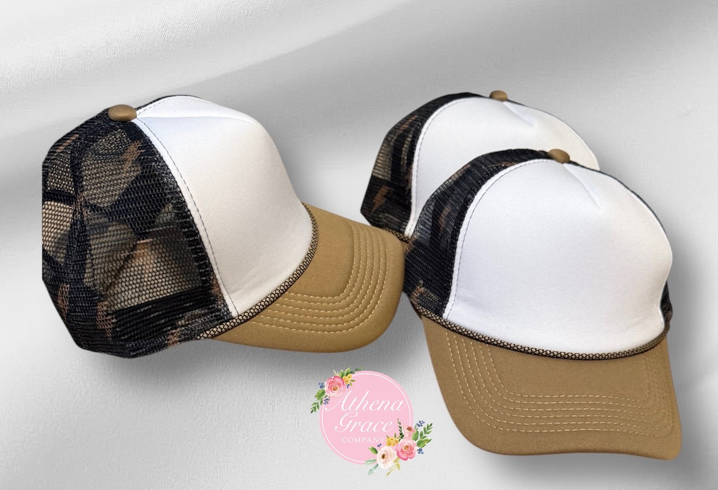 Brown Hat with lightening Bolt Mesh