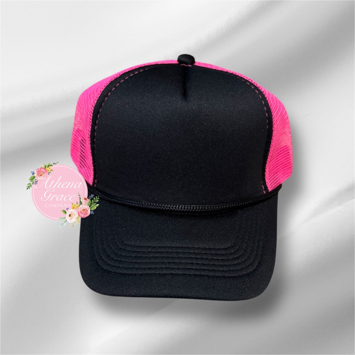 Black Hat with Hot Pink Mesh