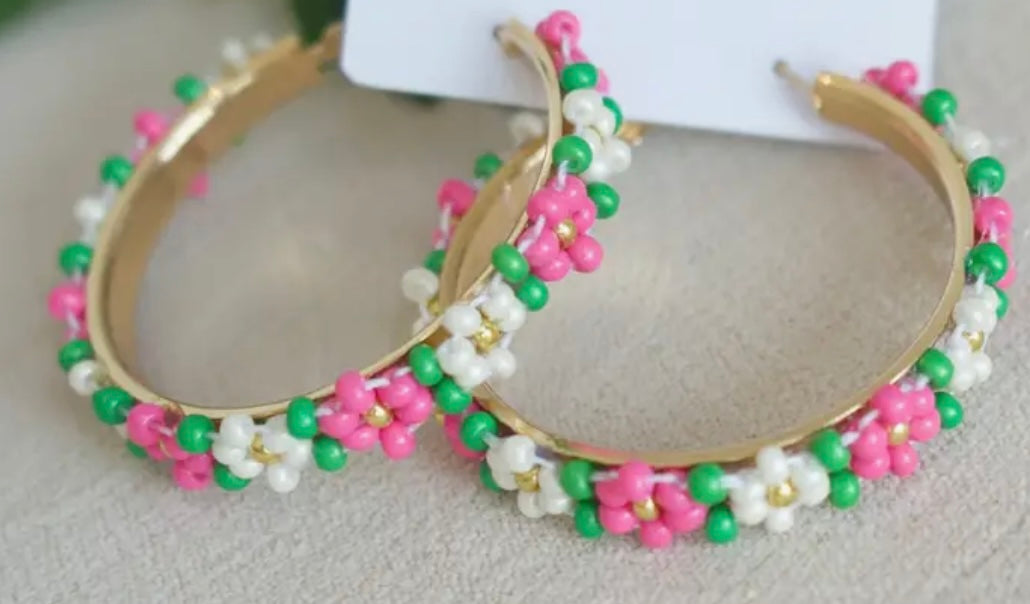 Beaded Hoops