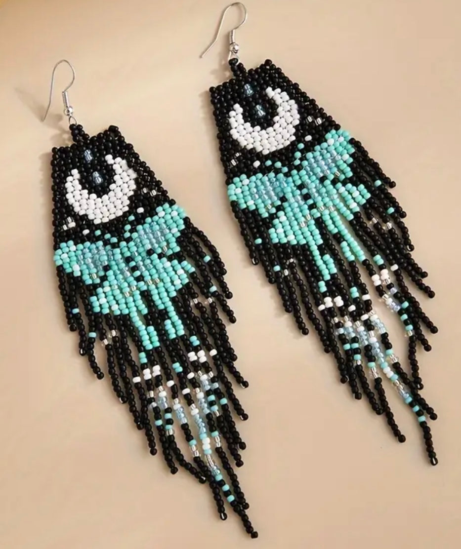 Beaded Butterfly Earrings
