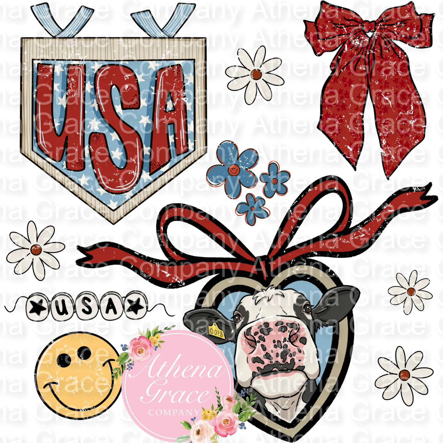 USA Cow DTF