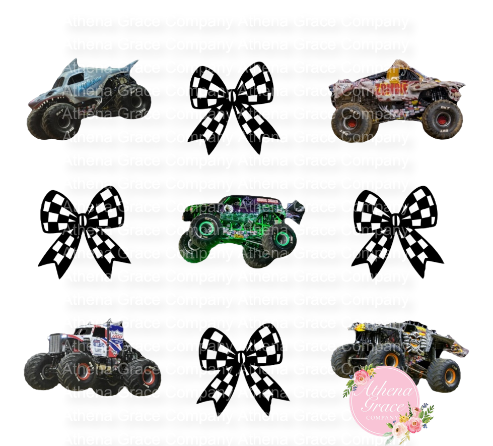 Monster Truck and Bows DTF