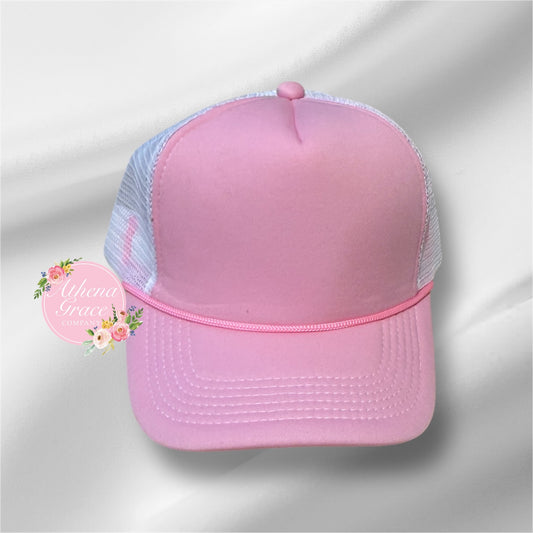 Pink Hat with White Mesh