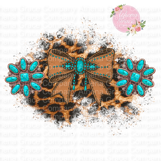 Western Bow With Cheetah DTF