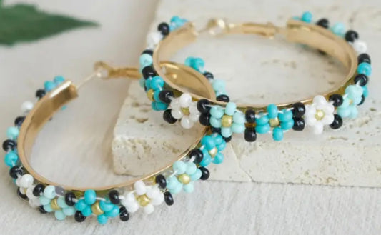 Beaded Hoops