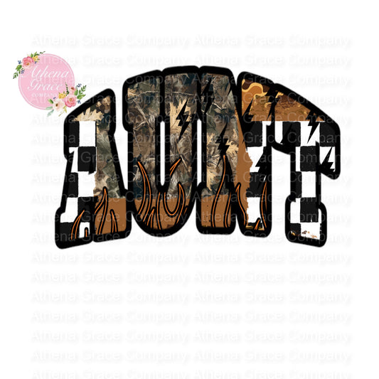 Aunt Camo Flames DTF