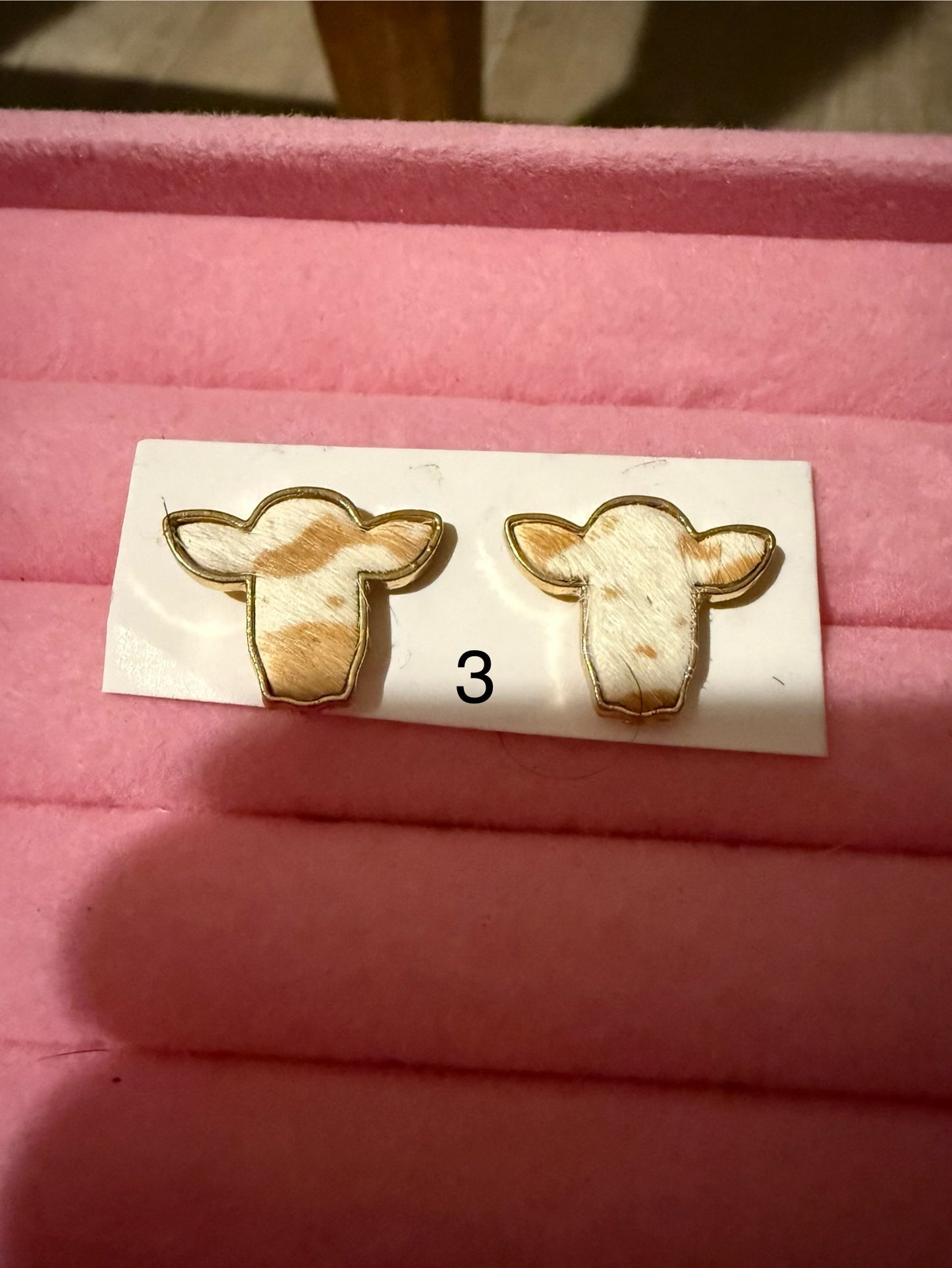 Cow Studs with Gold Rim