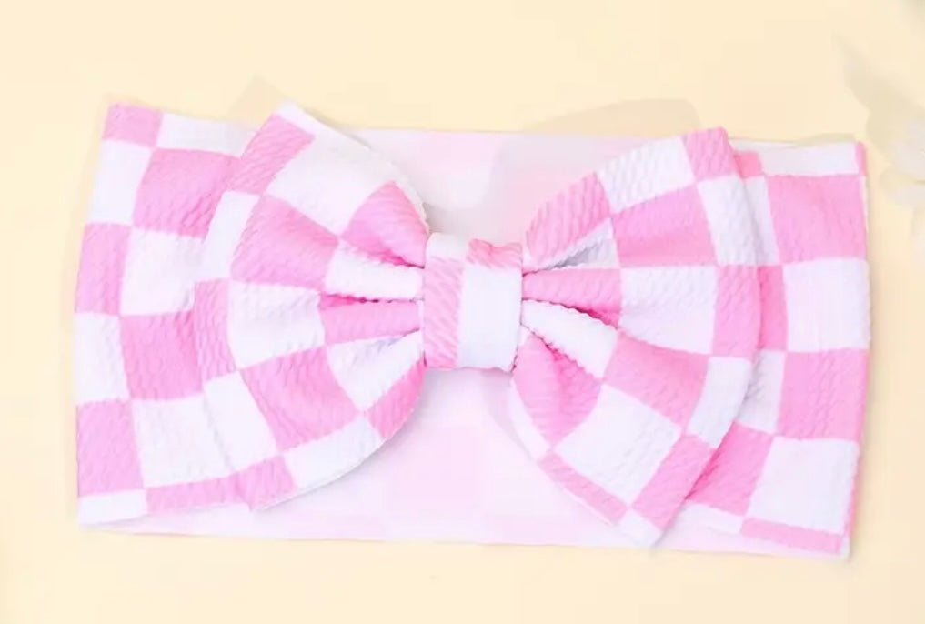 Pink plaid bow