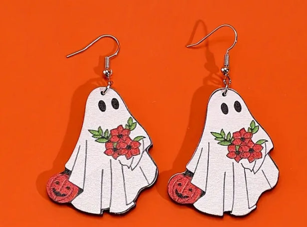 Trick or treat ghost earrings