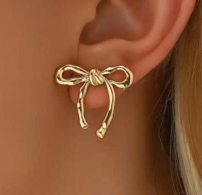 Gold Bow Earrings