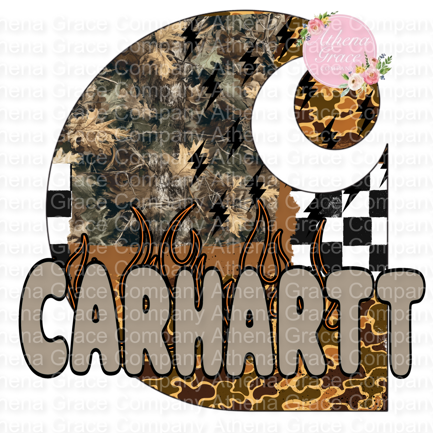 Camo Flame Carh*rtt DTF