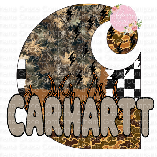 Camo Flame Carh*rtt DTF
