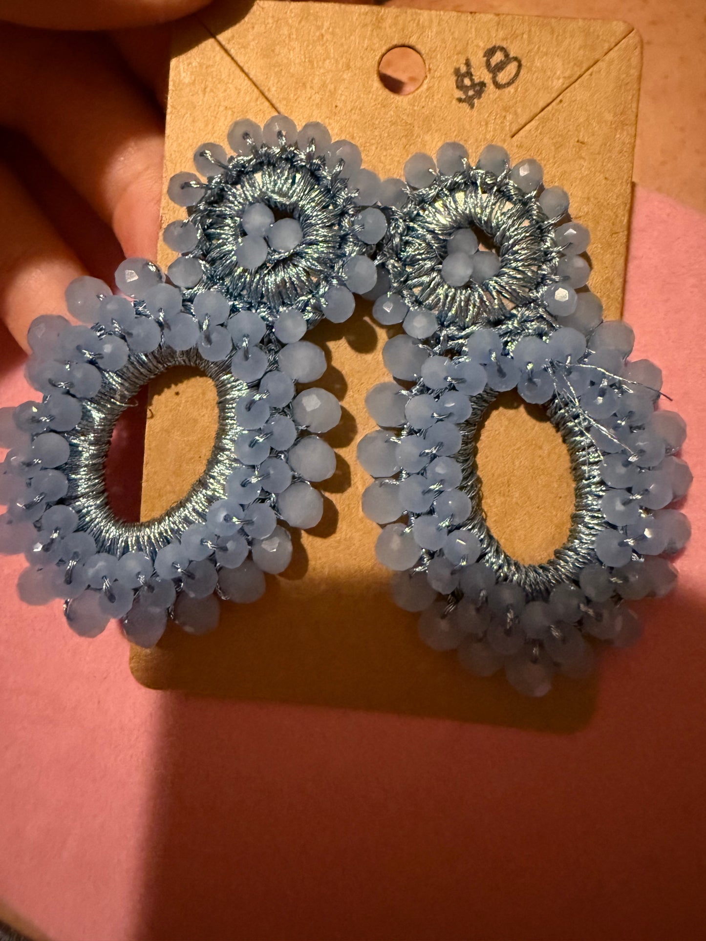 Blue Beaded Earrings