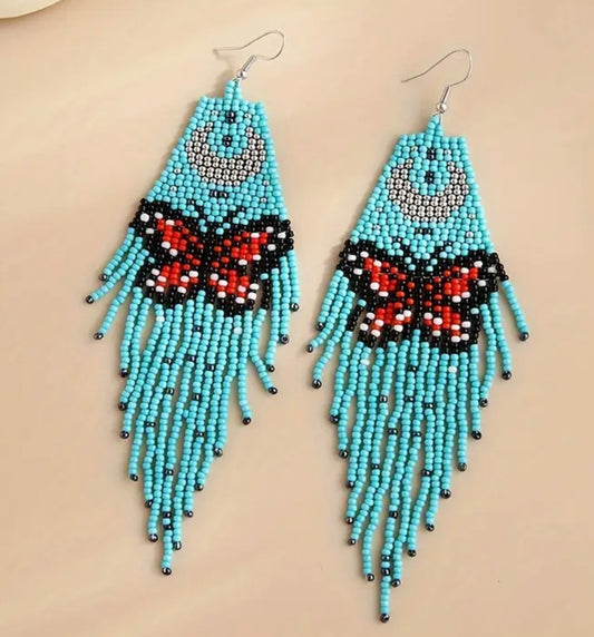 Beaded Butterfly Earrings
