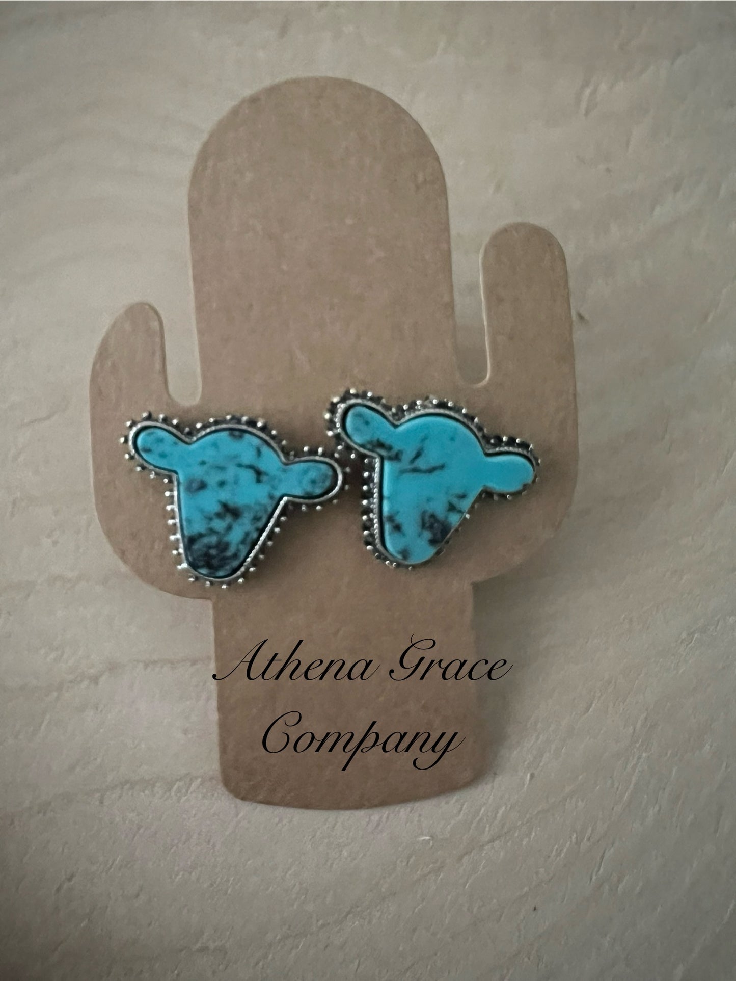 Bull Earrings Turquoise