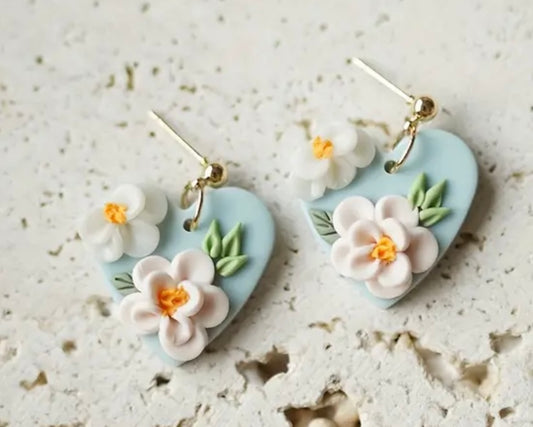 Heart Flower Earrings