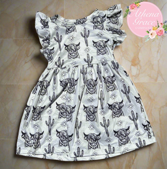 Cow and Cactus Dress