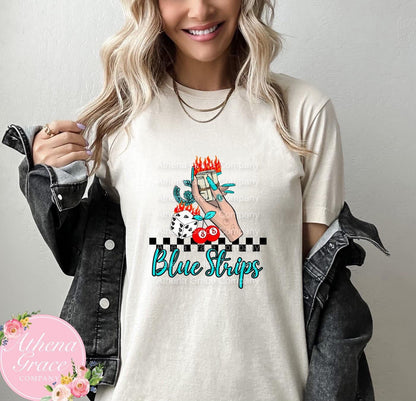 Throwing Blue Strips Tee