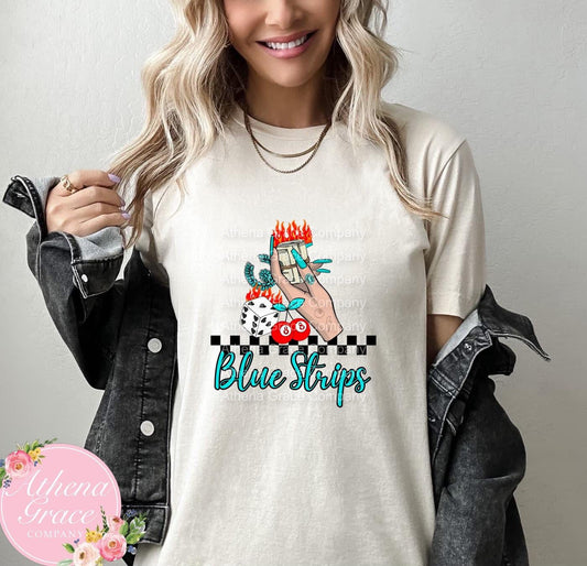 Throwing Blue Strips Tee
