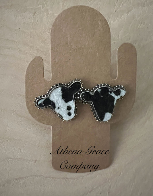 Black Cow Earrings