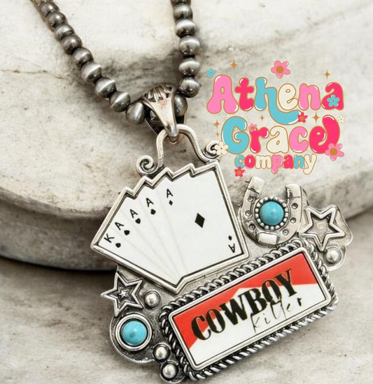Cowboy Killer Deck Of CardsNecklace