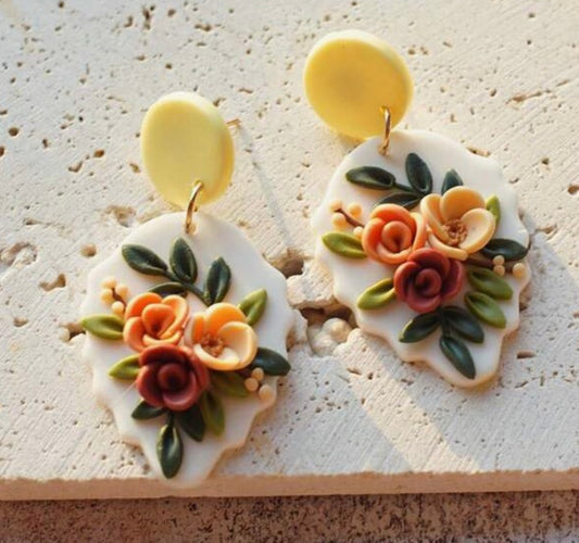 Clay Flower Earrings