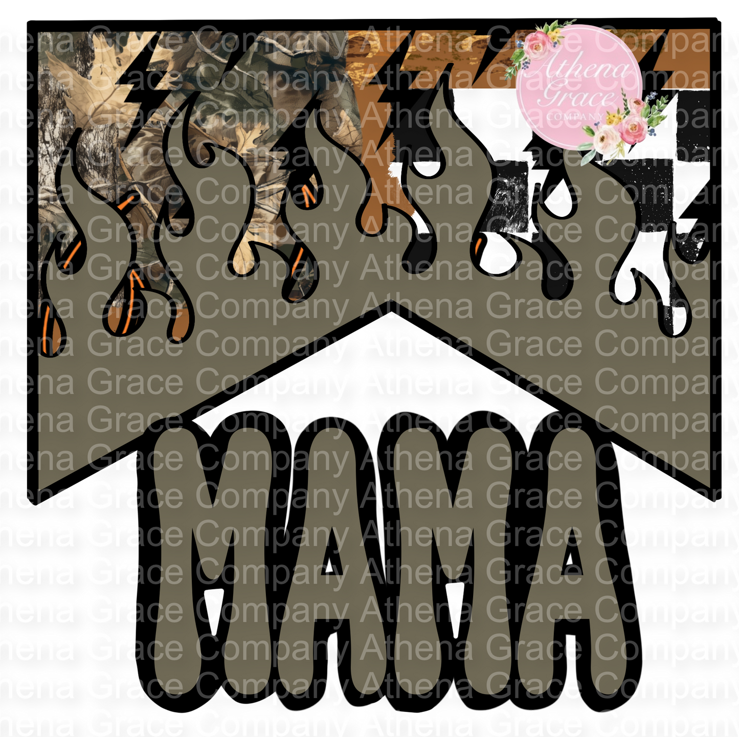 Olive Mama Flames DTF