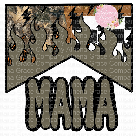 Olive Mama Flames DTF