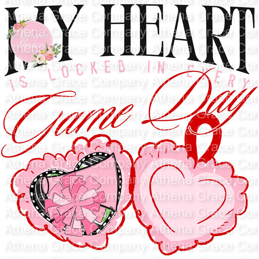 Heart Locked For Game Day DTF