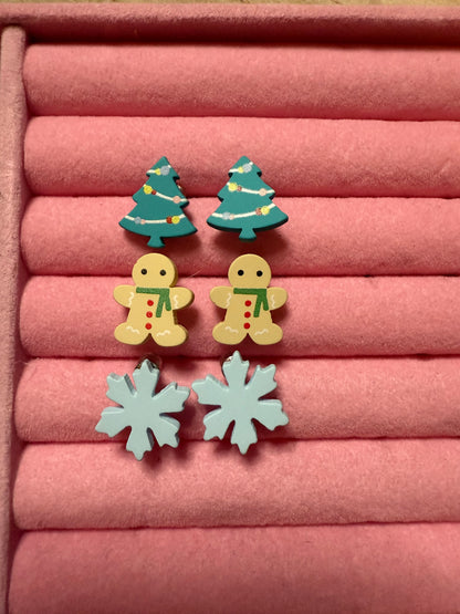 Christmas earrings clay