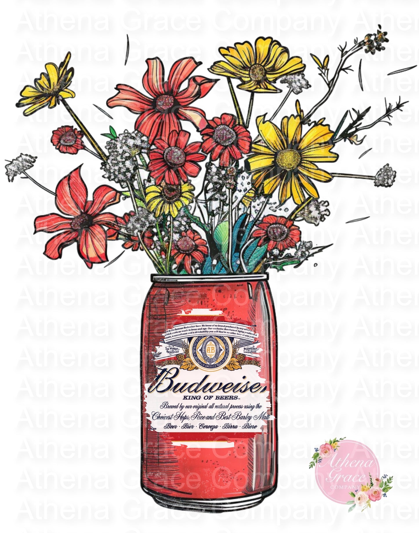 Budweiser Flowers DTF