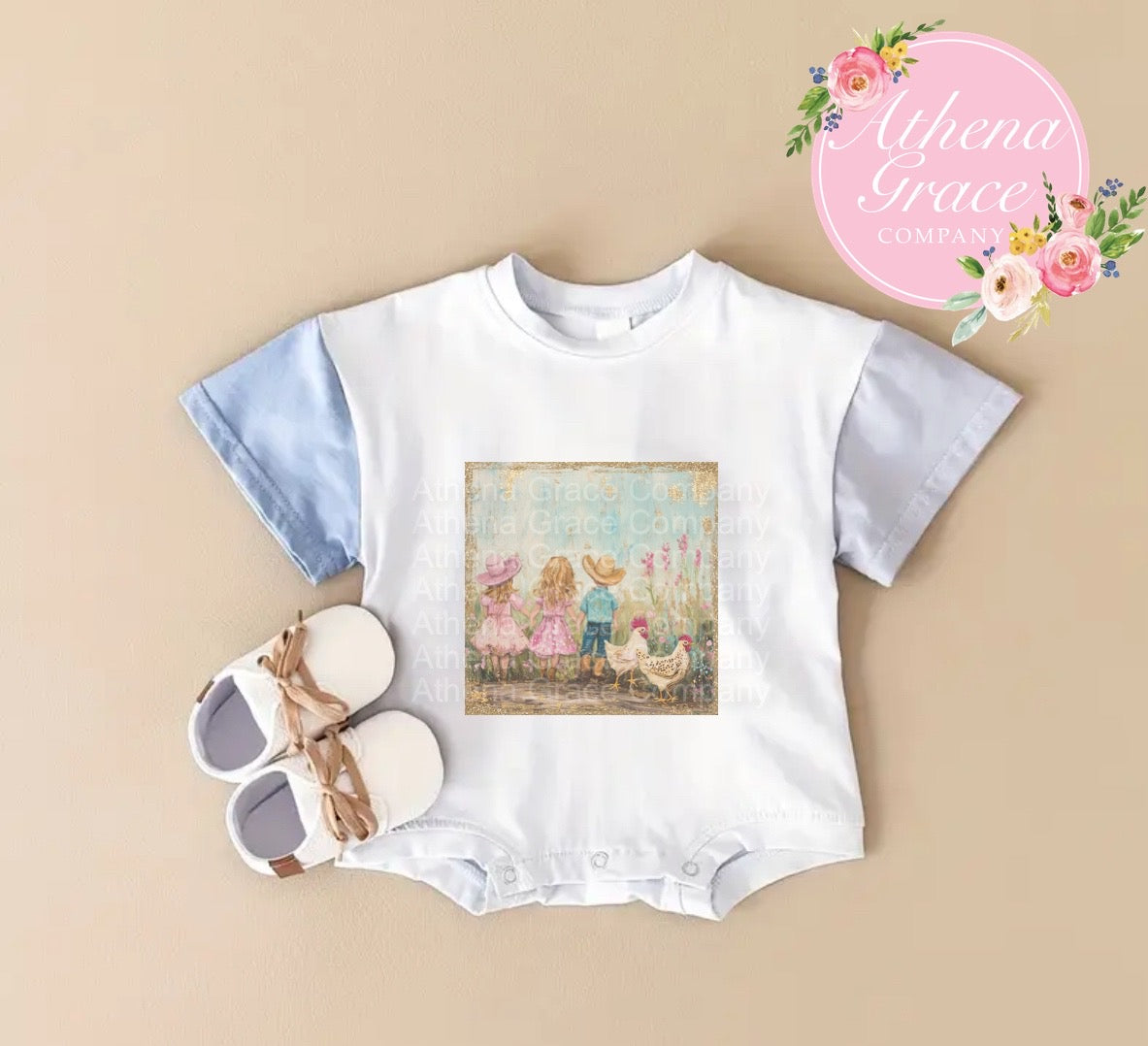 Vintage Farm Bubble Romper