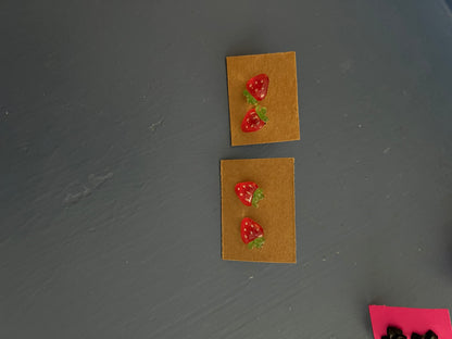 Pineapple and strawberry earrings