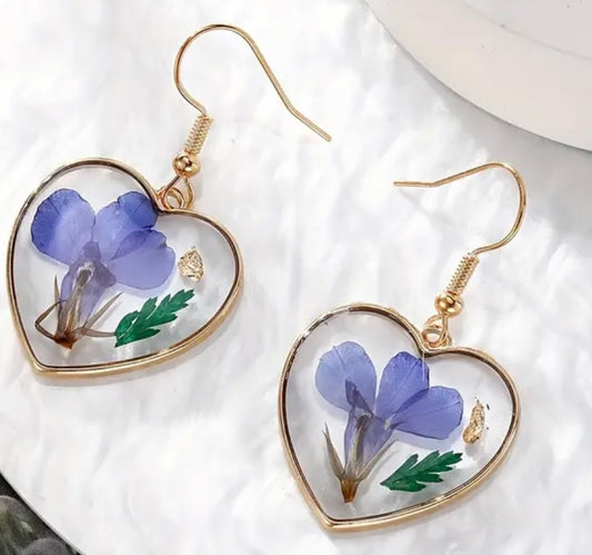 Heart Flower Earrings