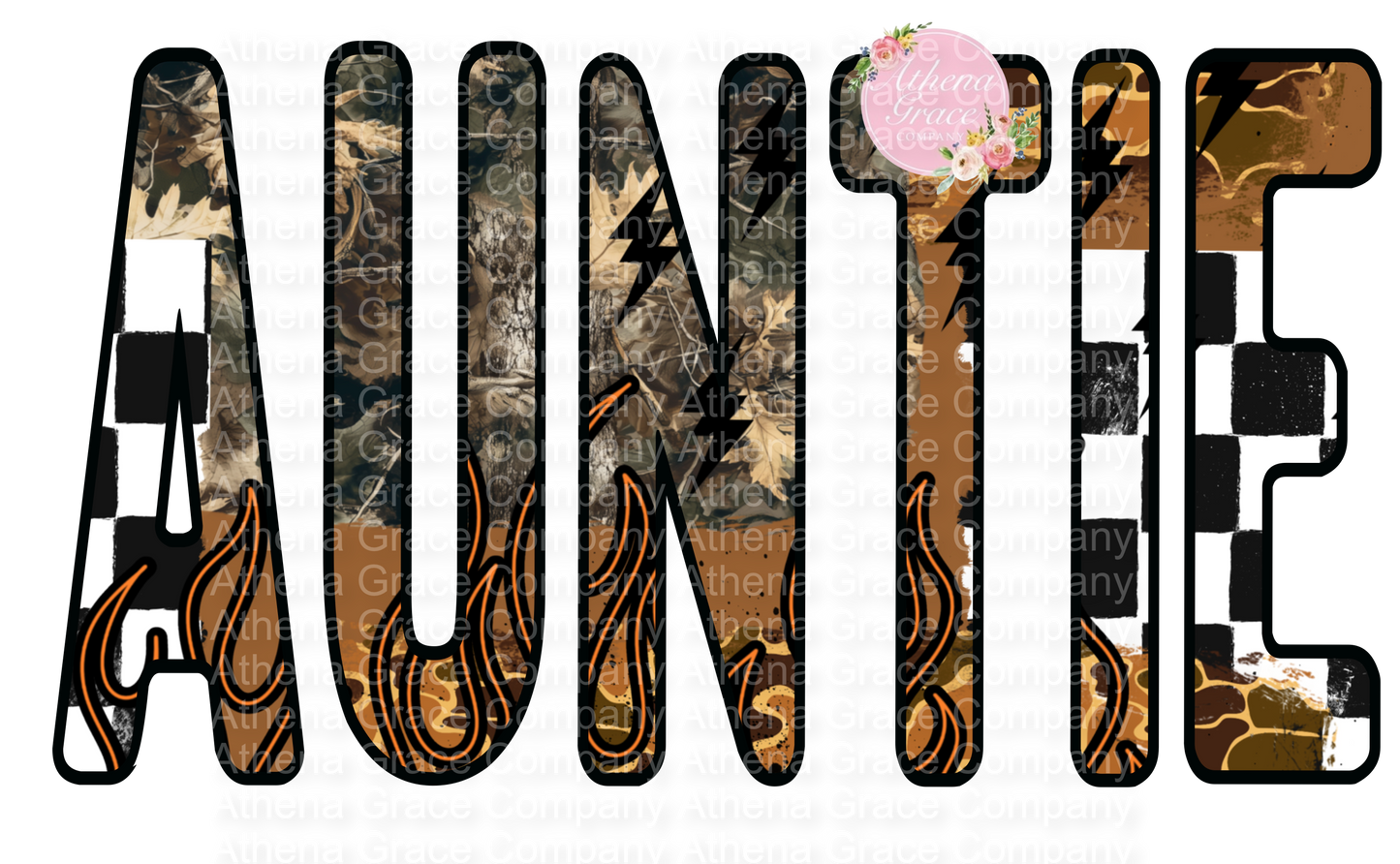 Auntie Camo Flame DTF