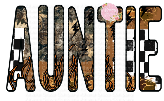 Auntie Camo Flame DTF