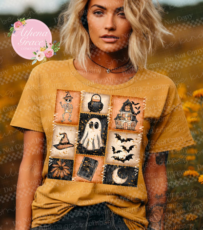 Patch Work Halloween Tee
