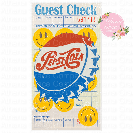 Guest Check Pepsi DTF