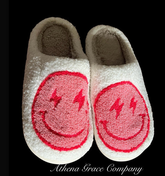 Pink Smiley Slippers