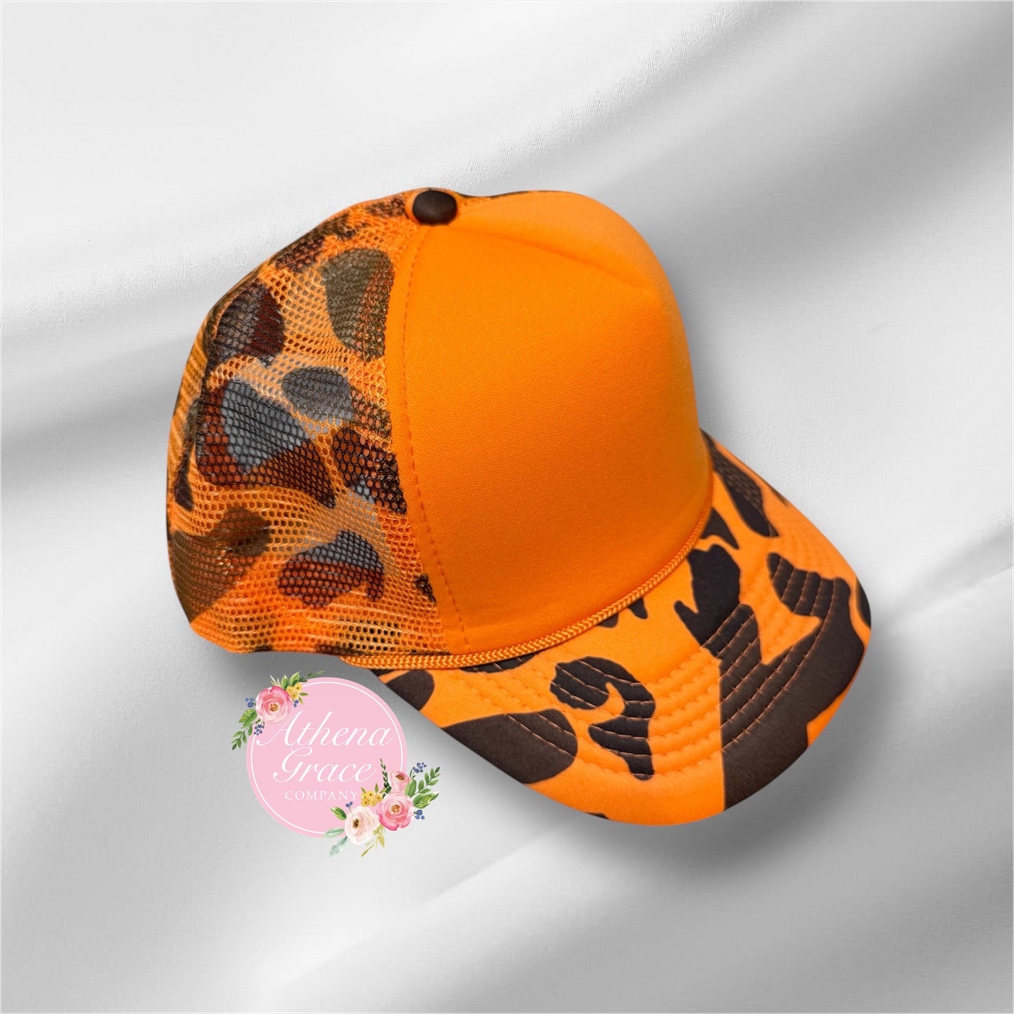 Orange Camo Mesh Hat