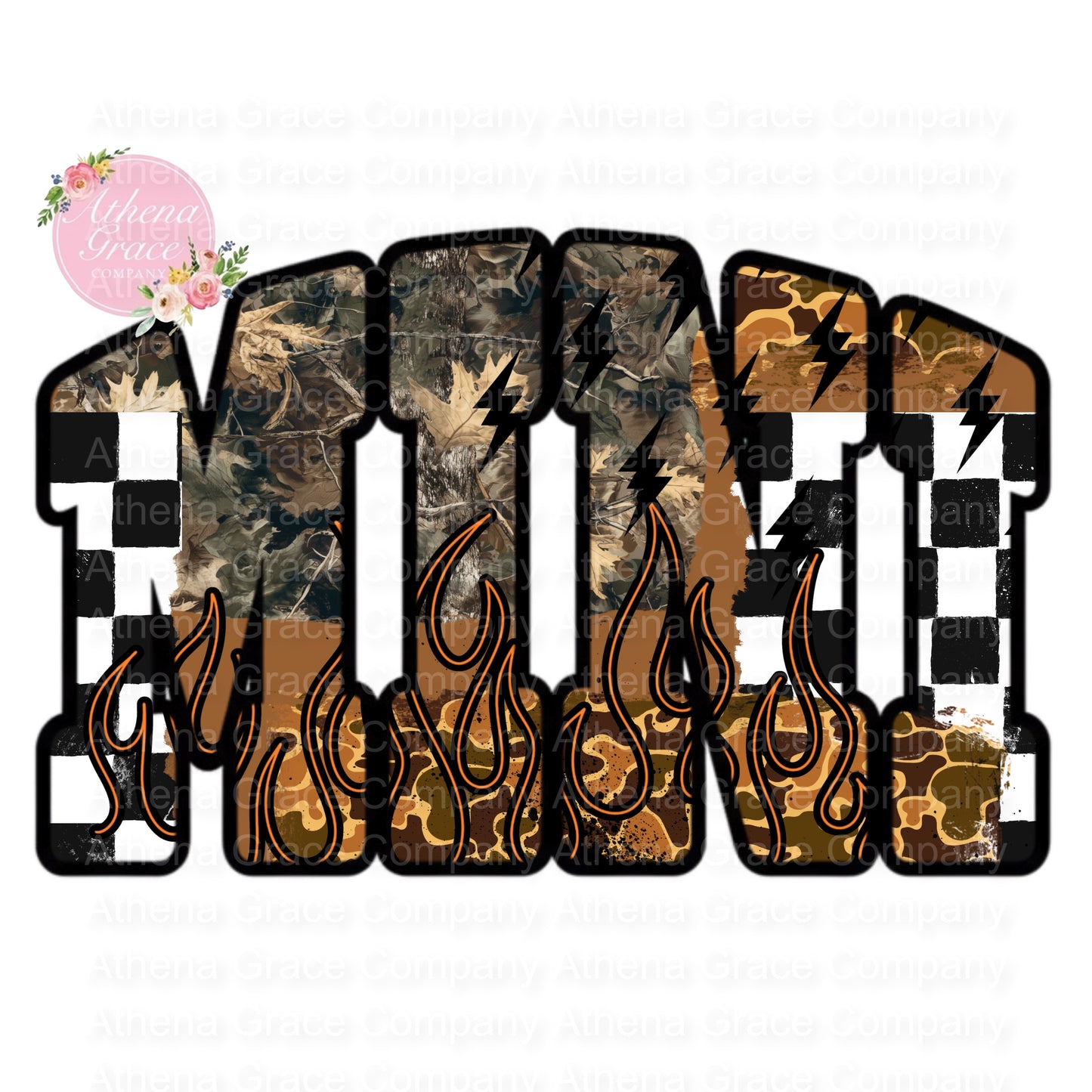 Mini Camo Flames DTF