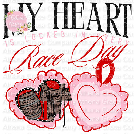 Heart Locked For Race day DTF