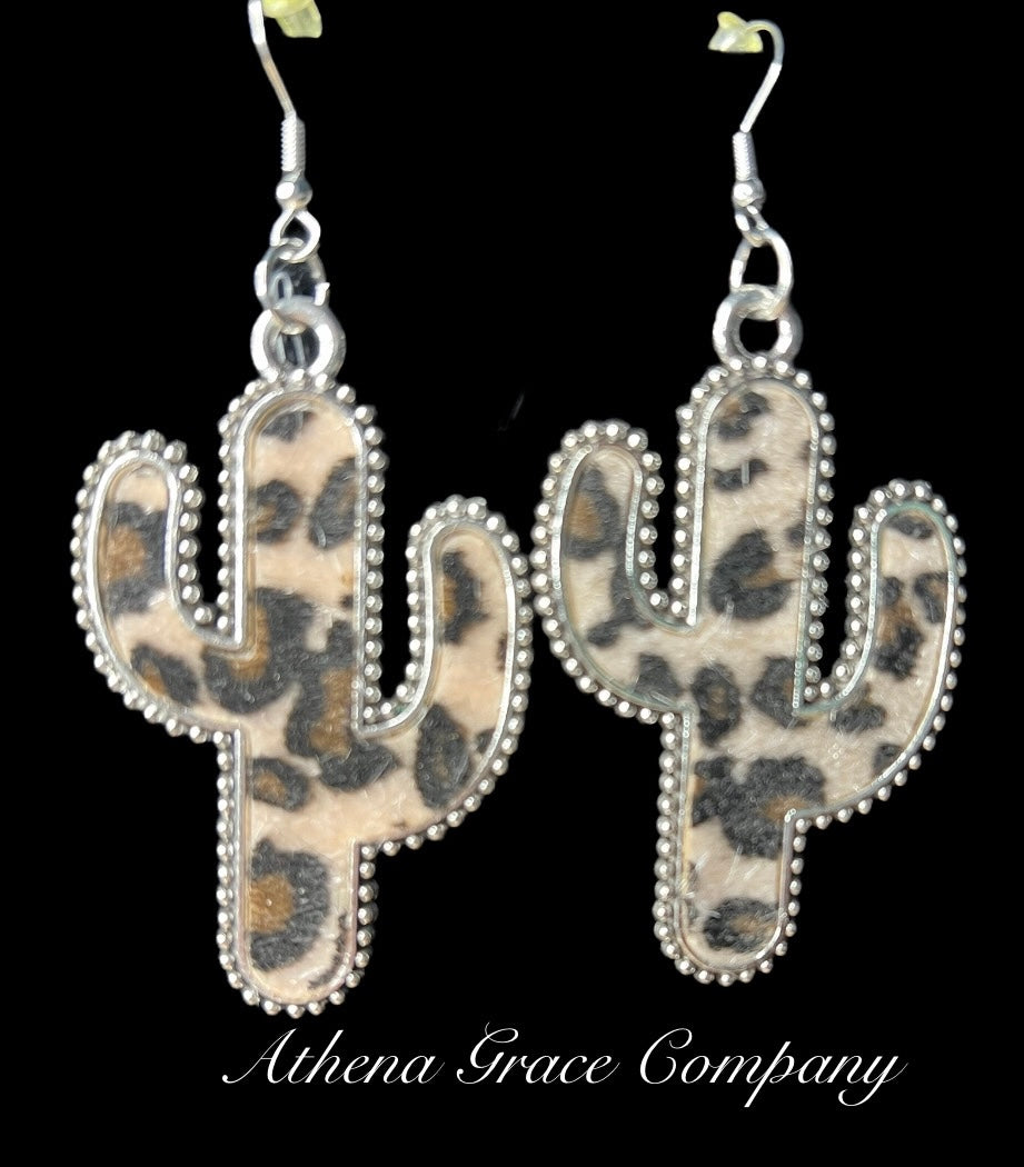 Cheetah Cactus Earrings