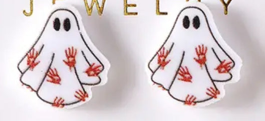 Hand print ghost earrings