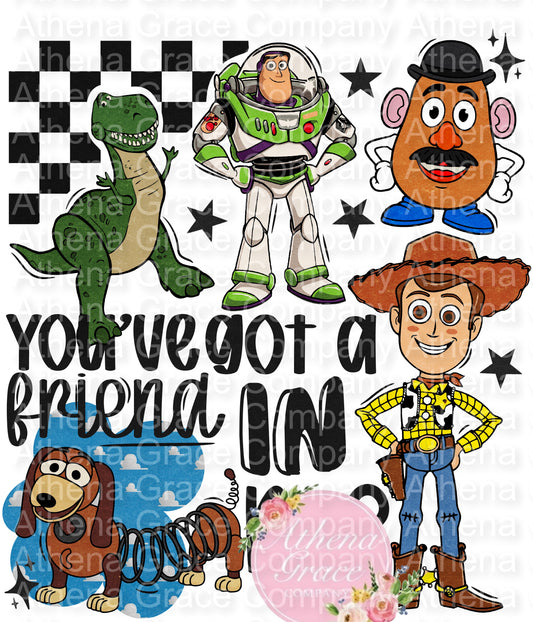Friend In Me Black Font DTF